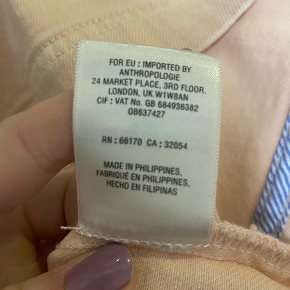 Anthropologie Holding Horses Pink Denim Regatta Wrap Dress Size 8 - Picture 12 of 15